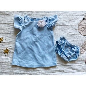 Janie and Jack || Blue Dress With Flower